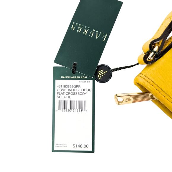 NWT Lauren Ralph Lauren Governors Lodge Flat Leather Crossbody Bag - Picture 9 of 9